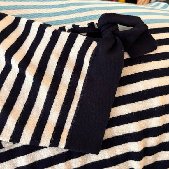 Draper James Sailer stripe Knit Pleated Dress Blue Shortsleeve A-line - Picture 6 of 12